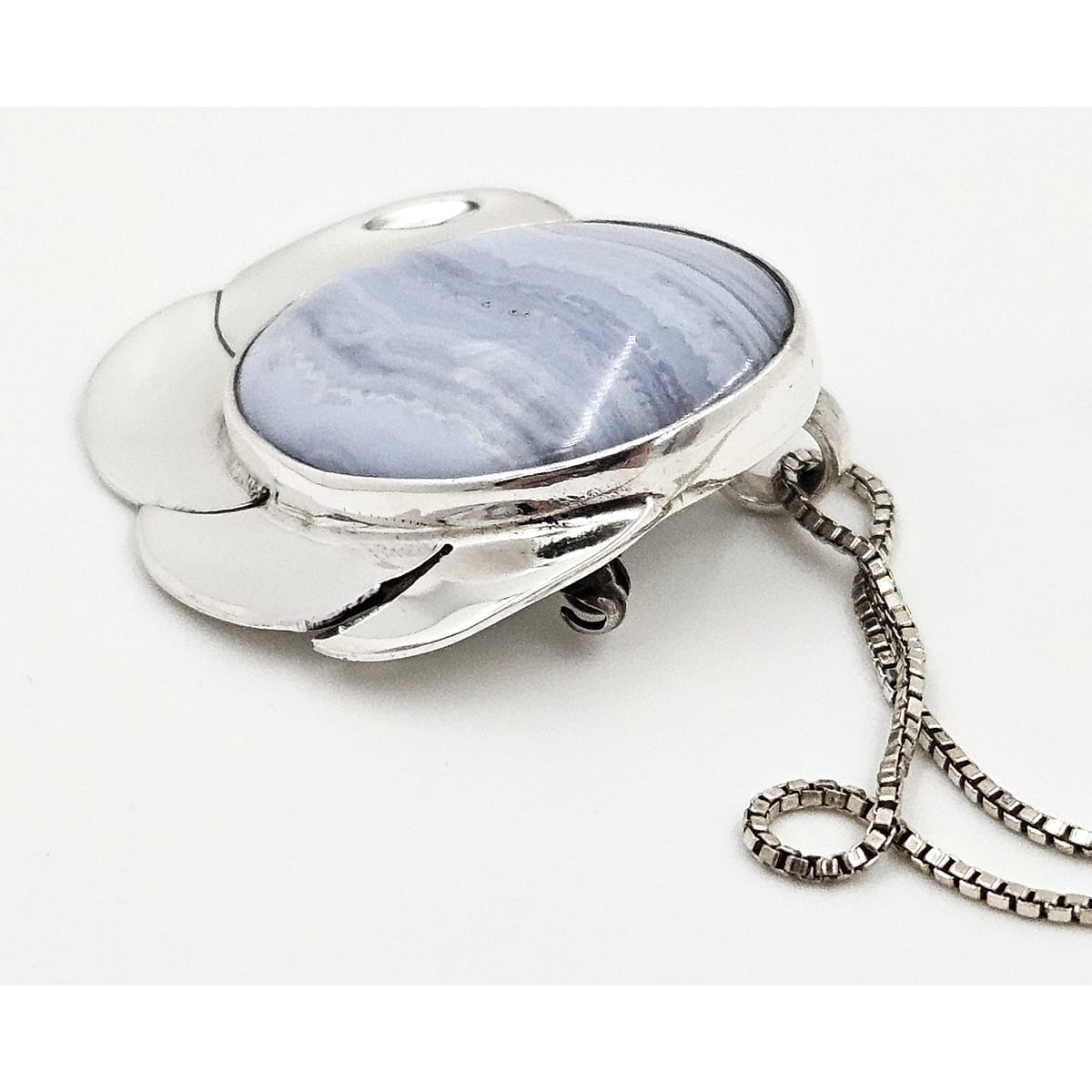 Gunn Trigere Denmark Jewelry Gunn Trigère Sterling & Agate Scandinavian Modernist Flower Necklace 1960s