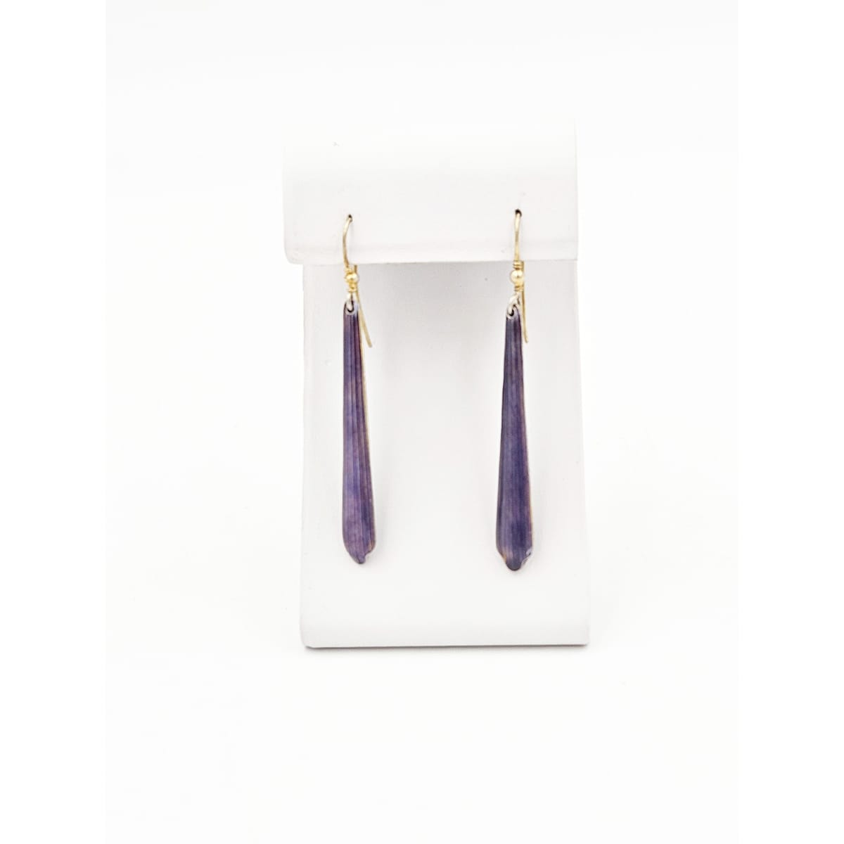 HAN Jewelry Vintage Sterling & Deep Purple Guilloche Enamel Drop Dangle Earrings Circa 1950&