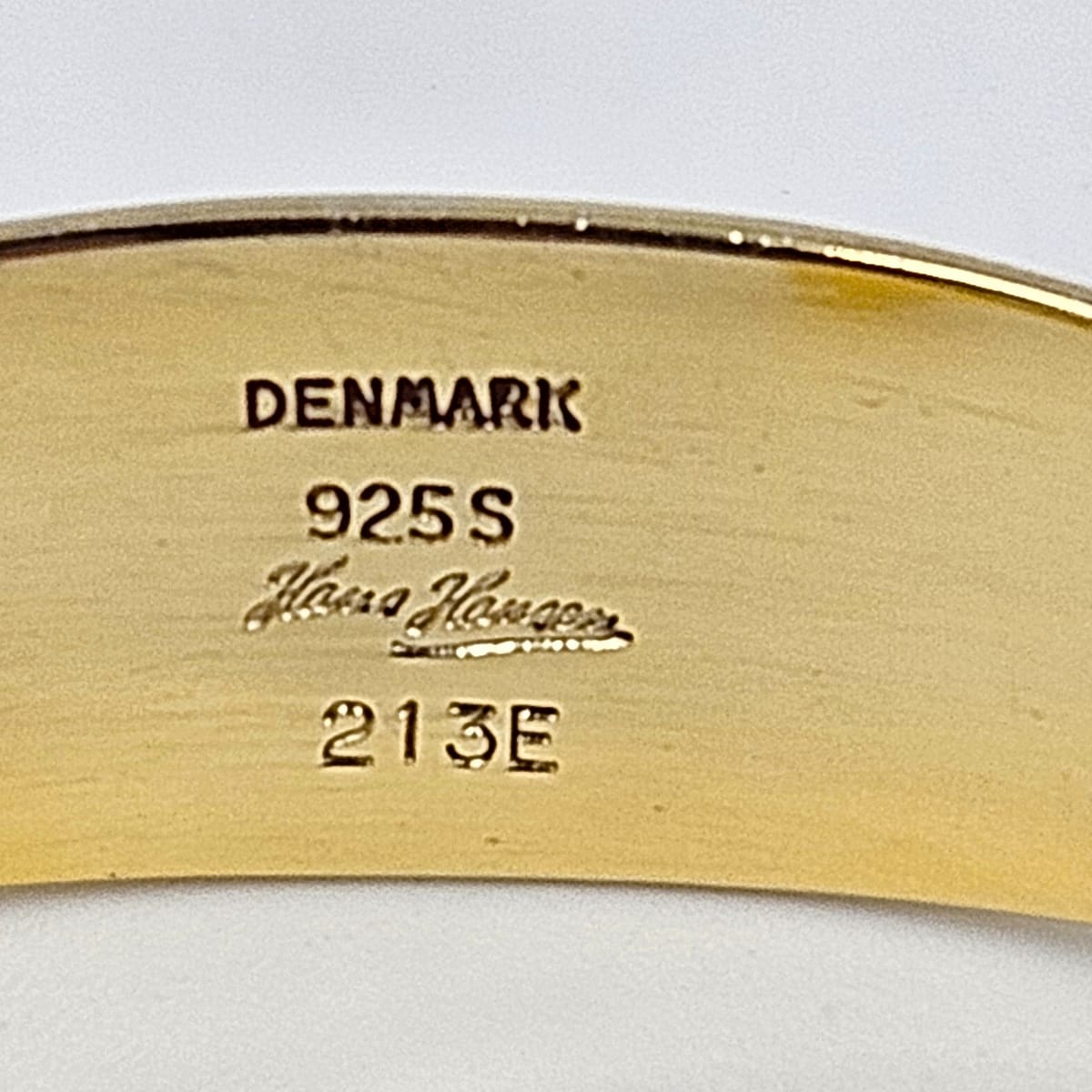 Hans Hansen Jewelry Rare Hans Hansen Denmark Gilt Sterling Black Enamel Modernist Bracelet 1960s