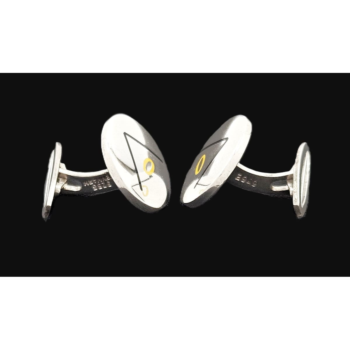 Hans Hansen Jewelry Superb Hans Hansen Denmark Sterling Enamel Modernist Cufflinks