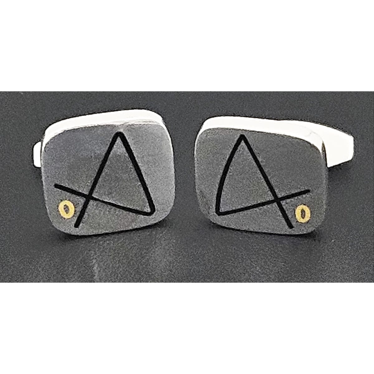 Hans Hansen Jewelry Superb Rare Hans Hansen Denmark Sterling & Enamel Modernist Cufflinks