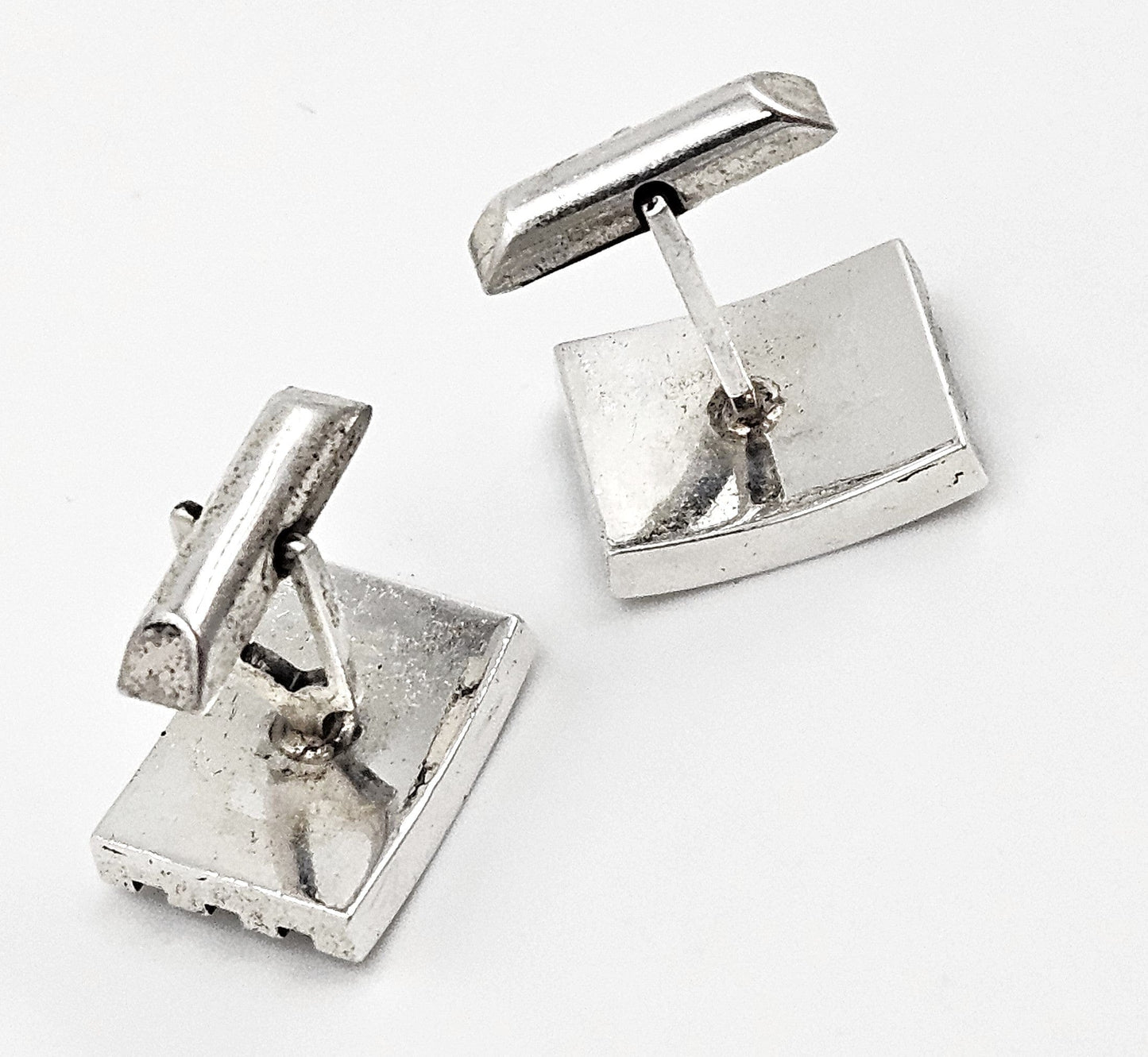 Harold Fithian Jewelry Rare Superb Harold Fithian Sterling Modernist Tie Clip & Cufflinks Circa 50/60s