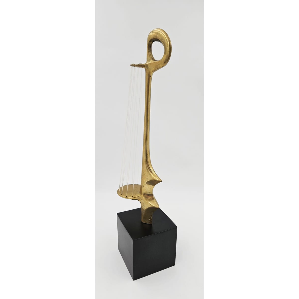 Hattakitkosol Somchal Sculpture Rare and Superb Hattakitkosol Somchal Bronze & String Abstract Sculpture