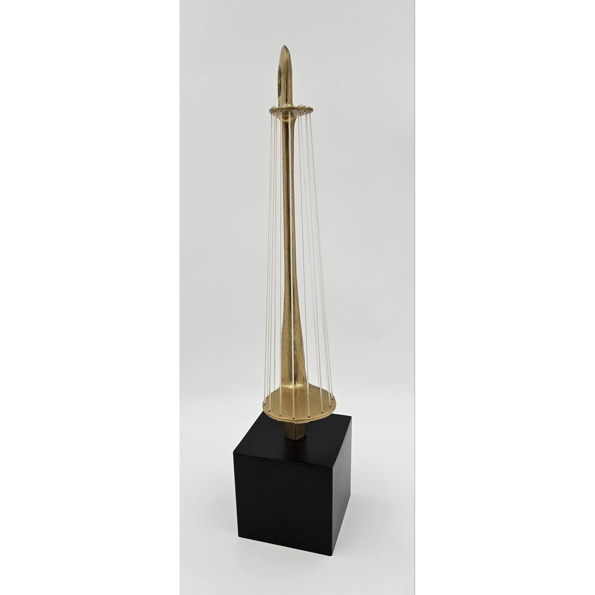 Hattakitkosol Somchal Sculpture Rare and Superb Hattakitkosol Somchal Bronze & String Abstract Sculpture