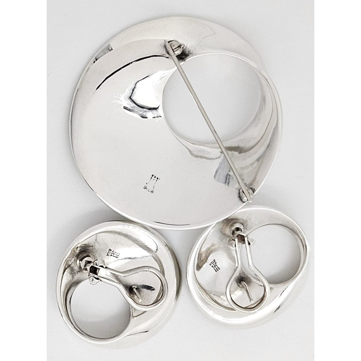 James Avery Jewelry Retired James Avery Sterling Modernist Mobius Brooch Earrings Set NWOT
