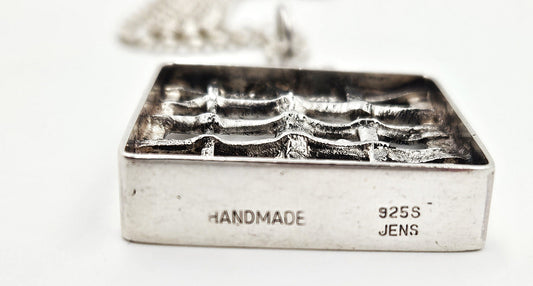 Jens Gudjonsson Jewelry Rare Jens Guðjónsson Iceland Sterling Brutalist XL Pendant Necklace 1960/70s