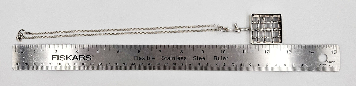 Jens Gudjonsson Jewelry Rare Jens Guðjónsson Iceland Sterling Brutalist XL Pendant Necklace 1960/70s