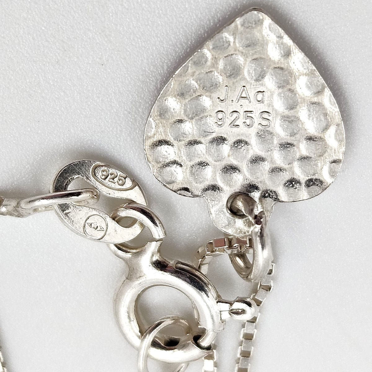 Jens Johannes Aagaard Jewelry Denmark Jens J Aagaard Sterling & Enamel Heart Pendant Necklace NIB 1950s