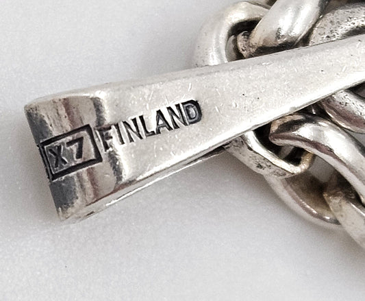 Karl Laine Jewelry Finnish Designer Karl LAINE Modernist Sterling Pendant Necklace 1973
