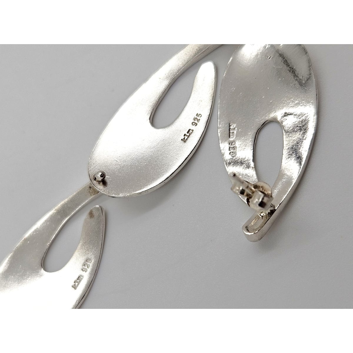 Kathy Lynn Mayeda Jewelry Designer Kathy Lynn Mayeda Modernist Sterling Links Necklace & Earrings 1980s
