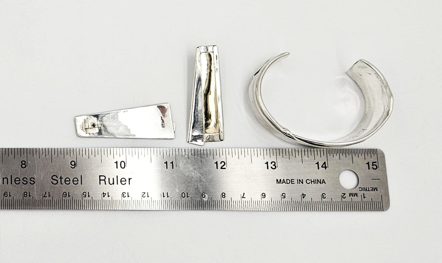 Katz Turner Jewelry Designer Katz Turner Sterling & Gold Bracelet & Earring Set