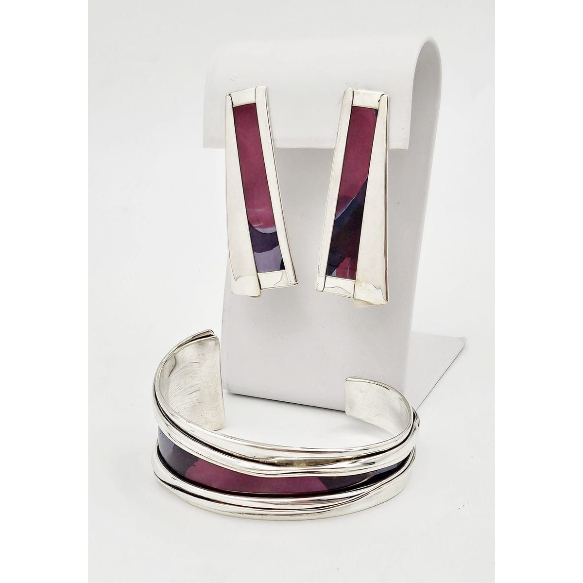Katz Turner Wyatt Jewelry Designer Katz Turner Wyatt Sterling & Enamel Bracelet & Earring Set