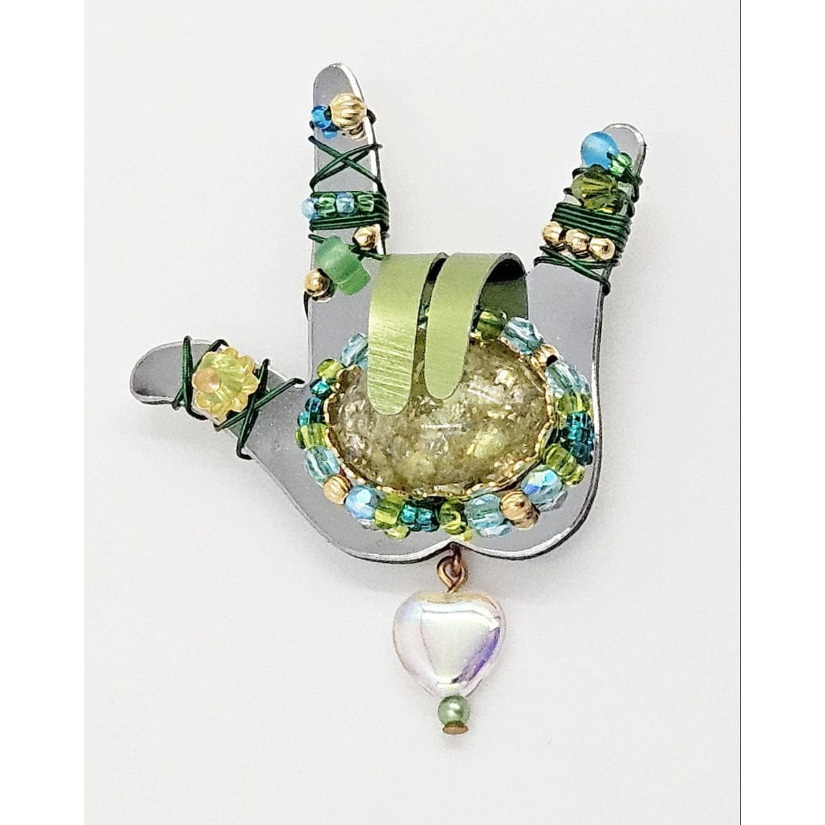 LizTech Jewelry Rare LizTech Retired Sign Language "I Love You" XL Brooch Pin Circa 2004