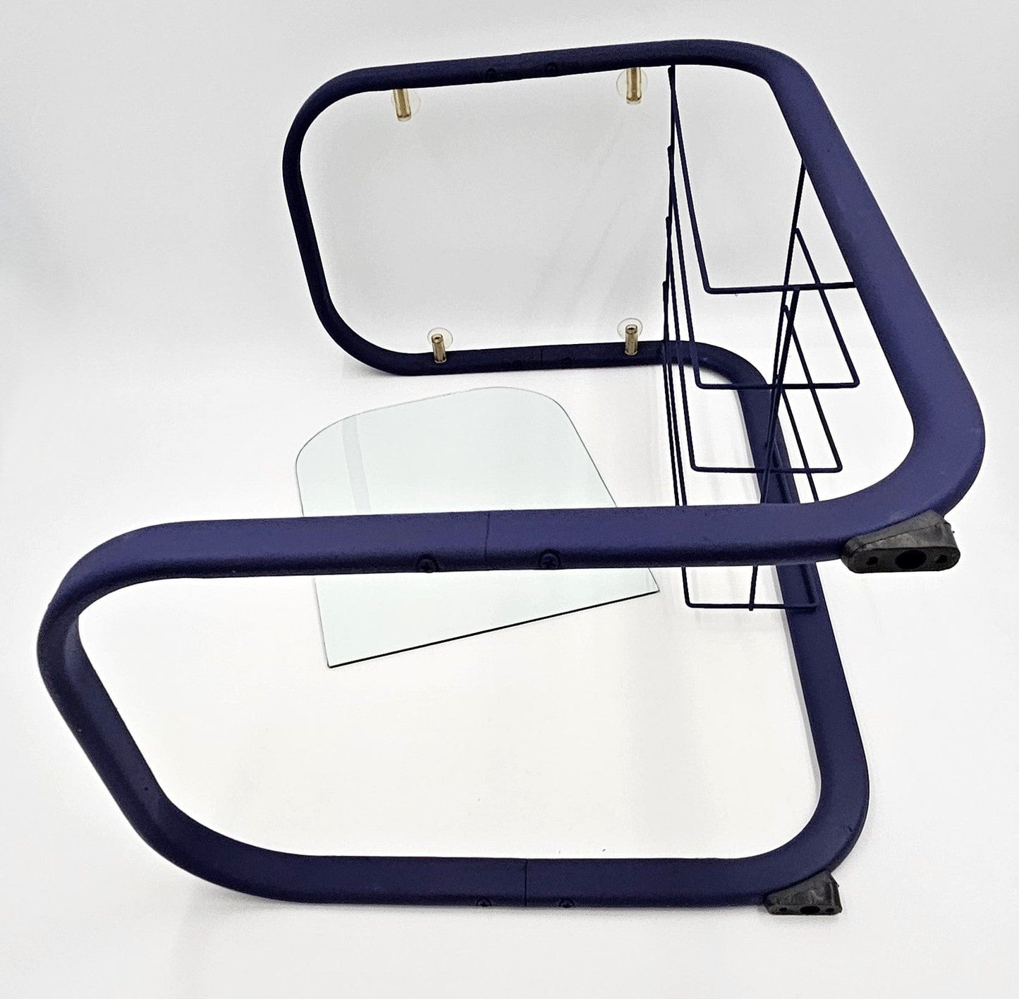 Refurbished Enameled Brass and Glass Magazine Rack Accent Side Table 1960s, view 10 of 10