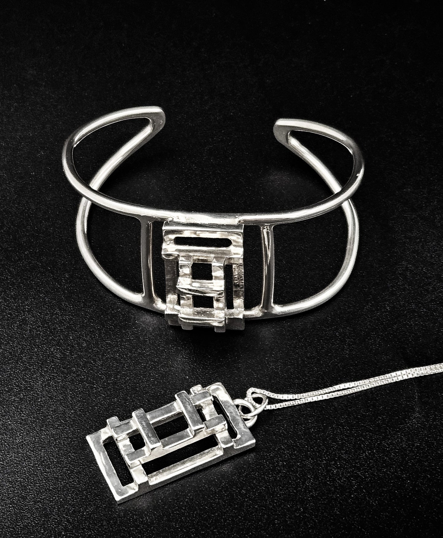 Milor Italy Jewelry Vintage Milor Italy Sterling Silver Necklace & Bracelet Set