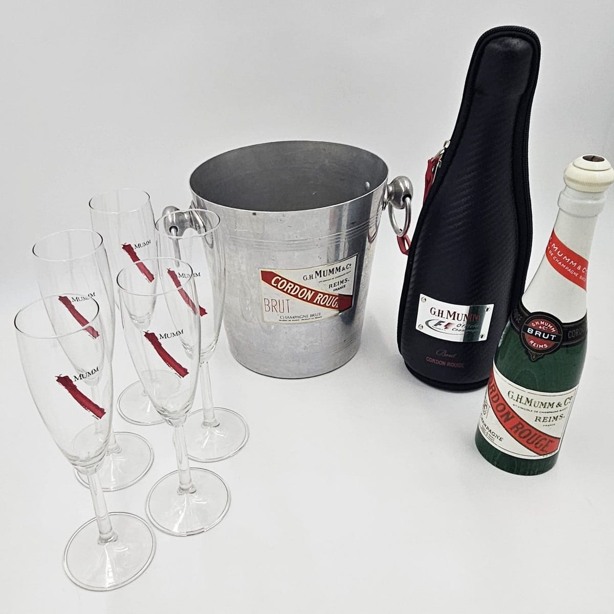 Mumm Champagne Barware MCM Mumm Champagne Ice Bucket Glassware & More Lot 1