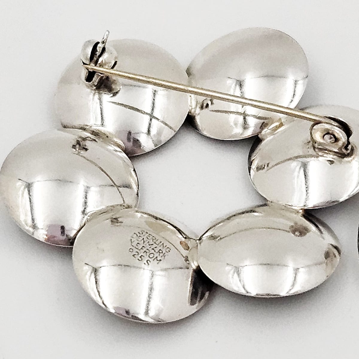 Niels Erik From Jewelry Niels Erik From Denmark Sterling 3D Viking Shields Brooch & Ring Circa 1960s