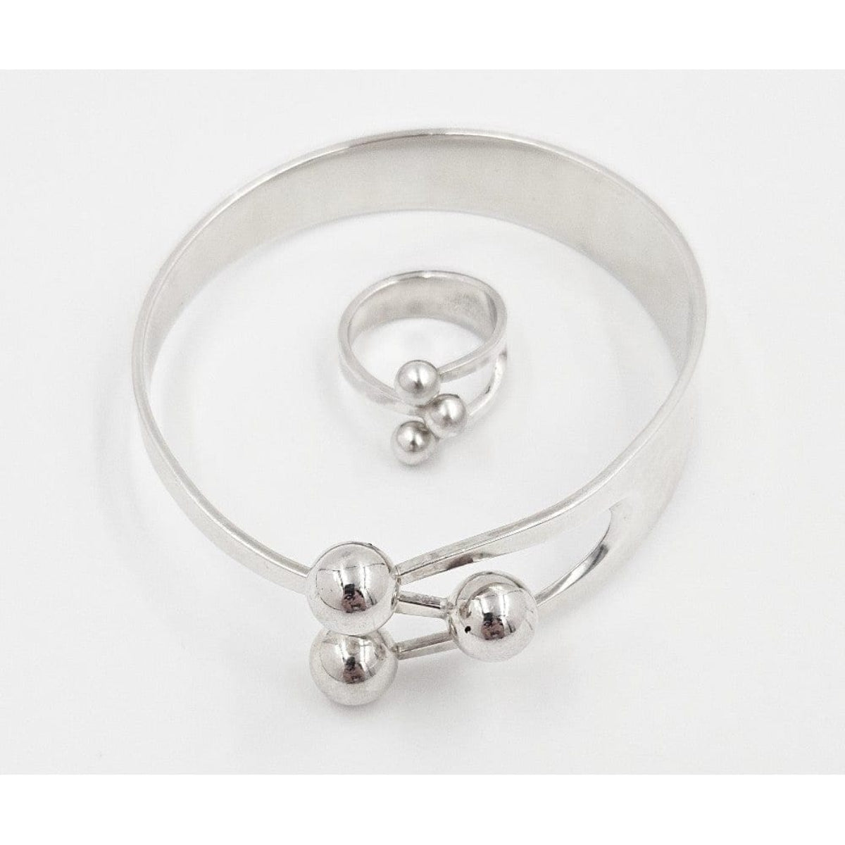 Norway Plus Designs Jewelry Anna Greta Eker Norway+Designs Sterling 3-Prong Crown Bangle Ring Set 60s