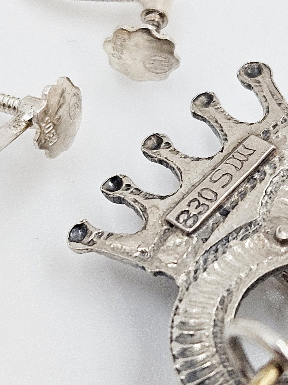 Norwegian Sterling Solje Set Jewelry Vintage Norwegian Sterling Silver Solje Brooch & Earrings Set #2