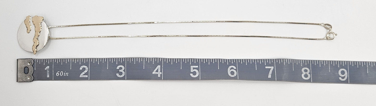 Palmer Jewelry Designer K Palmer Sterling 14K Gold Pendant Necklace