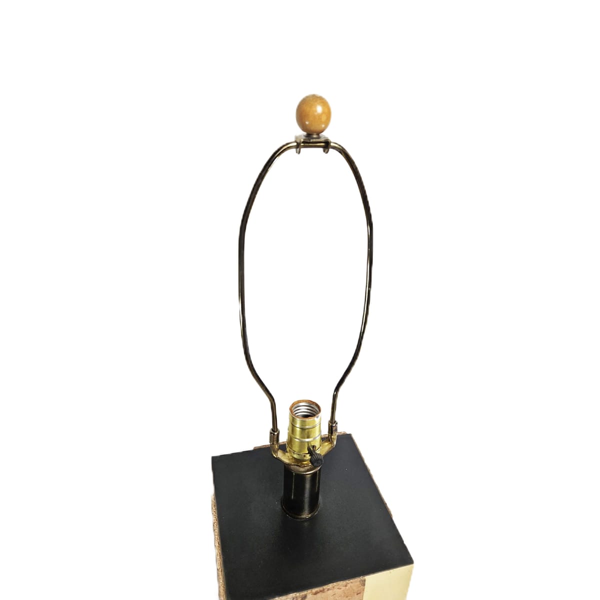 Paul Evans Lighting Designer Paul Evans Cityscape Brass & Burled Cork Table Lamp Circa 1970&