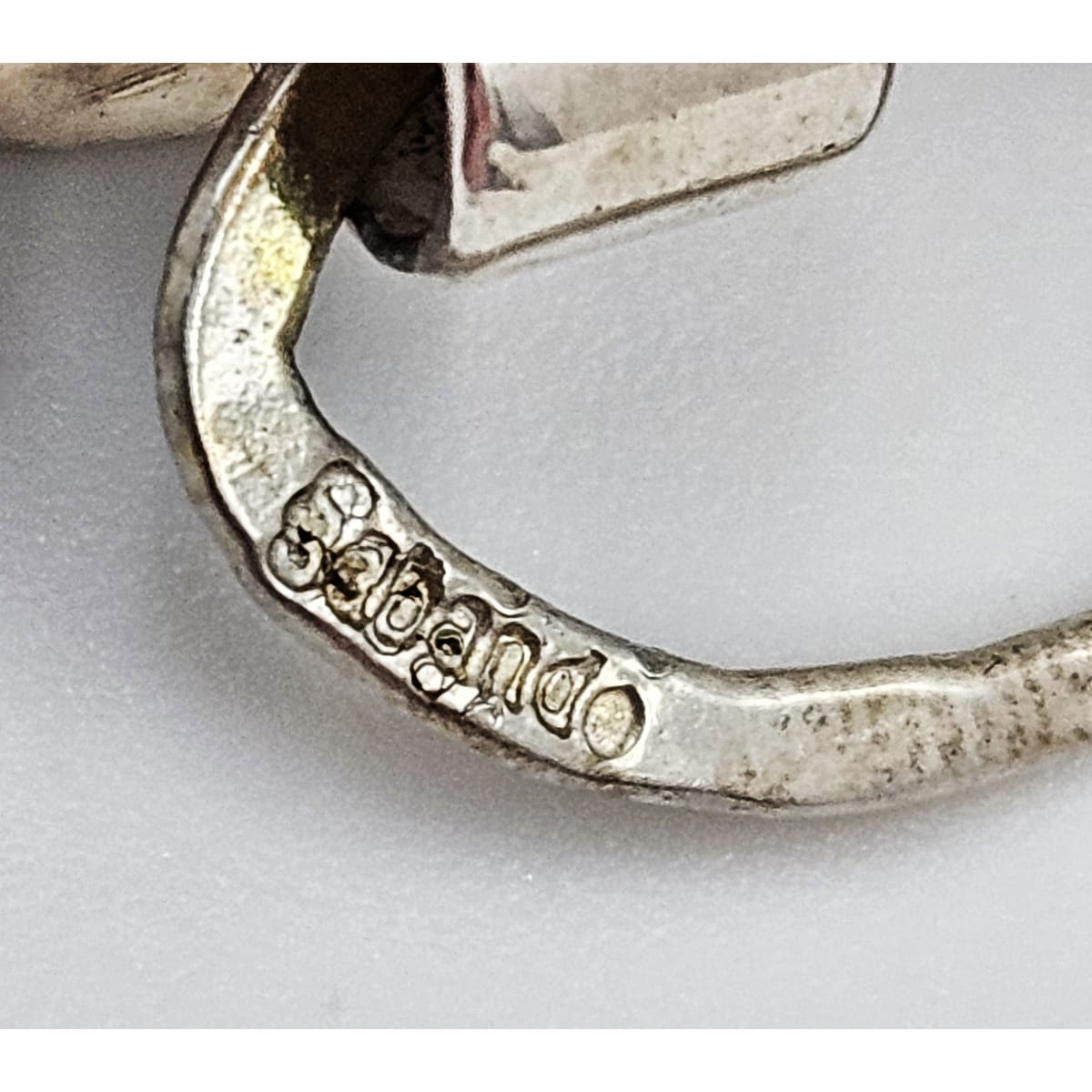 Sabando Jewelry Designer Sabando Modernist Sterling & Copper Pendant Necklace