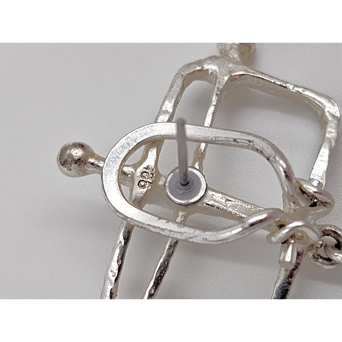 Sterling & Chalcedony Earrings Jewelry Designer Signed Sterling Silver & Chalcedony Drop Dangle Earrings Scandinavian