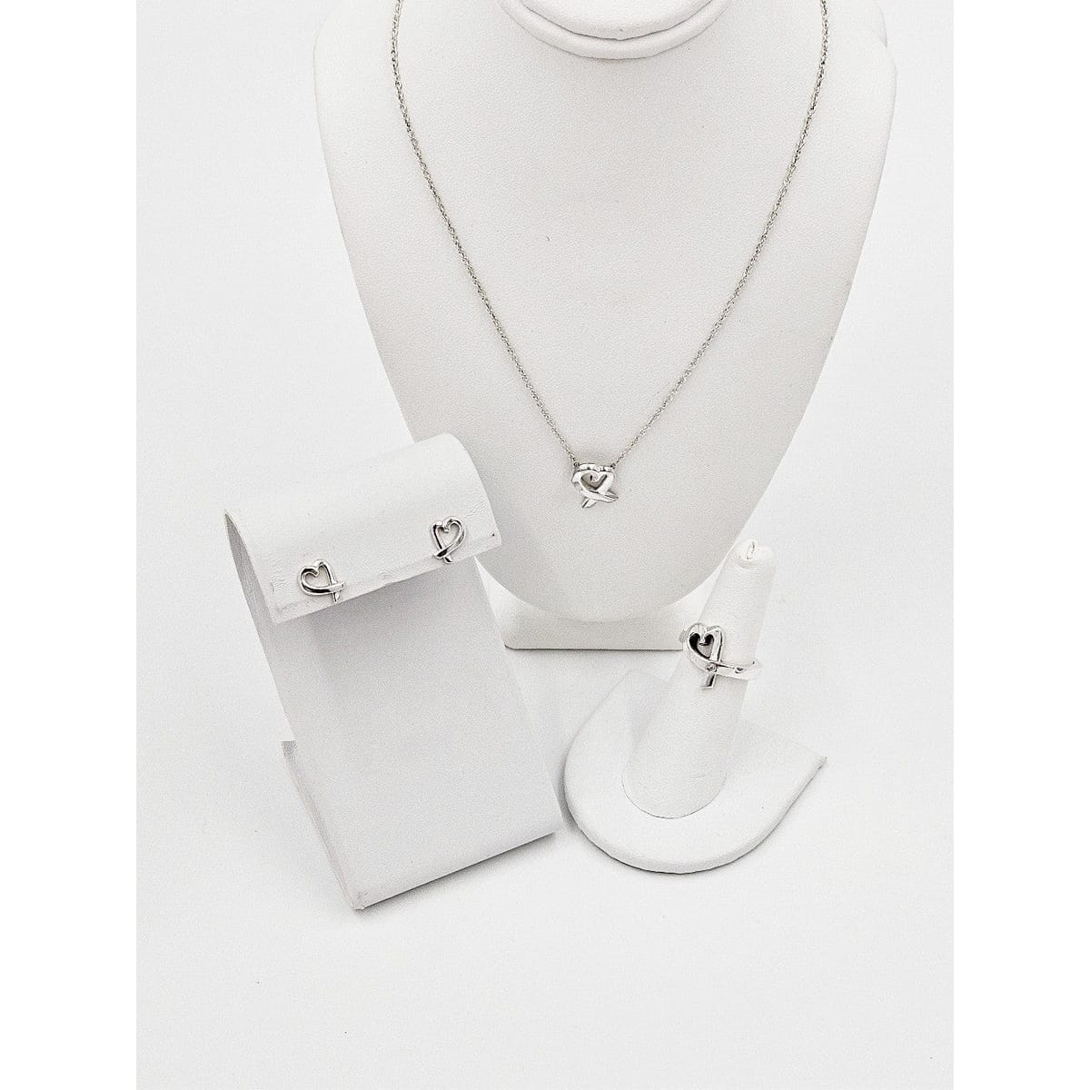 Tiffany & Co. Jewelry Superb Tiffany&Co Paloma Picasso Sterling Heart Earrings Ring Necklace Set
