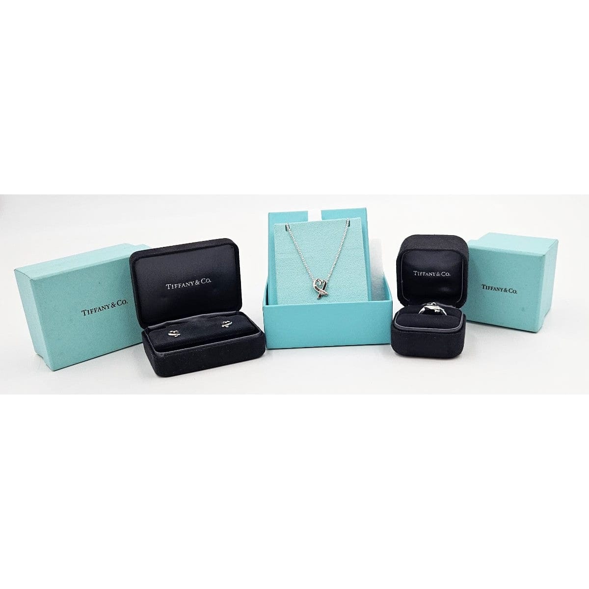 Tiffany & Co. Jewelry Superb Tiffany&Co Paloma Picasso Sterling Heart Earrings Ring Necklace Set