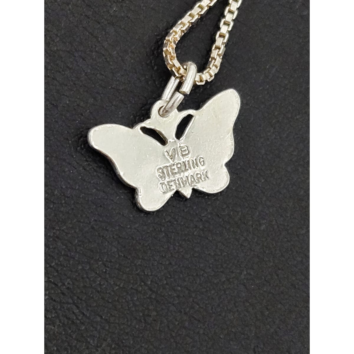 Volmer Bahner Jewelry Danish Designer Volmer Bahner Sterling & Enamel Butterfly Necklace 1950s
