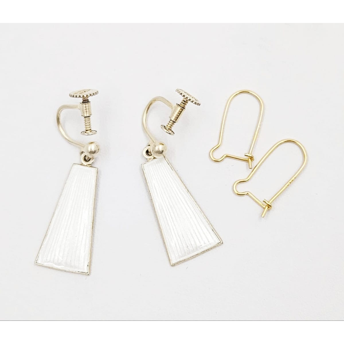 Volmer Bahner Jewelry Danish Designer Volmer Bahner Sterling & Enamel Earrings Circa 1950s