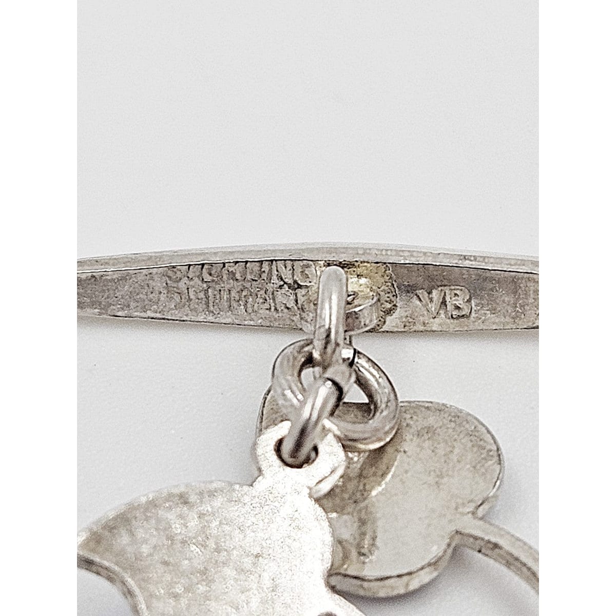 Volmer Bahner Jewelry Danish Designer Volmer Bahner Sterling & Enamel Flower Link Bracelet 1940s