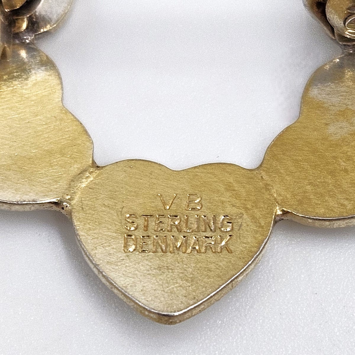 Volmer Bahner Jewelry Danish Designer Volmer Bahner Sterling & Enamel Hearts Brooch Circa 1950s