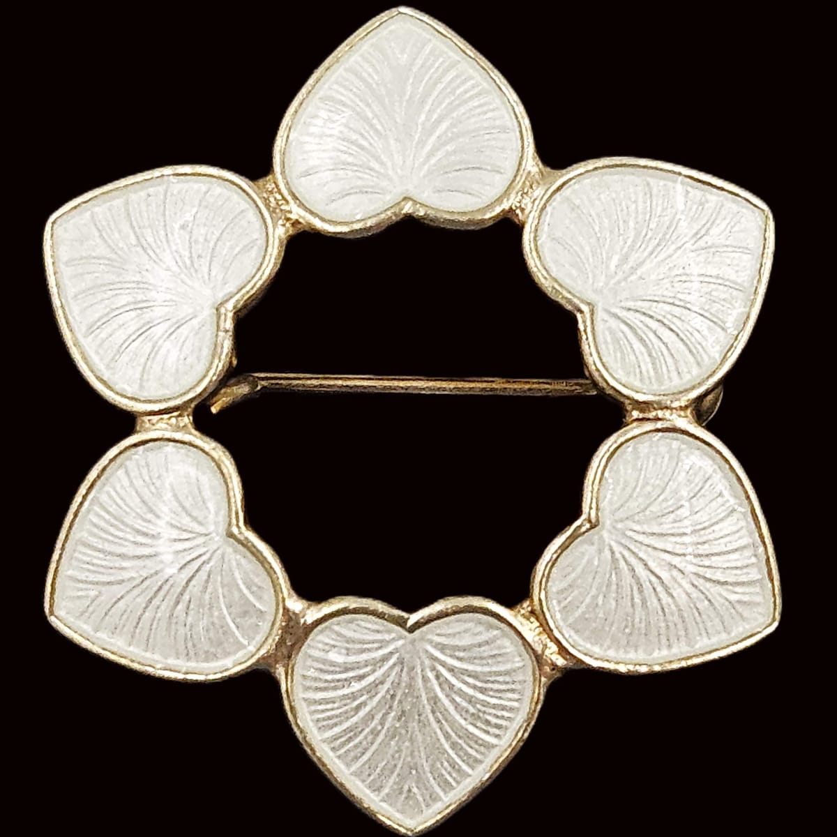 Volmer Bahner Jewelry Danish Designer Volmer Bahner Sterling & Enamel Hearts Brooch Circa 1950s