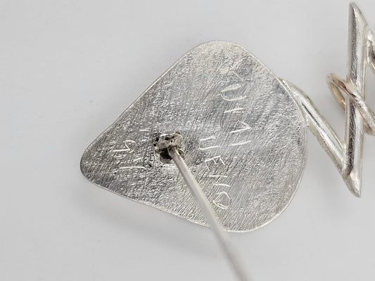 Yumi Ueno Jewelry Designer Yumi Ueno Modernist Sterling & Stone Brooch