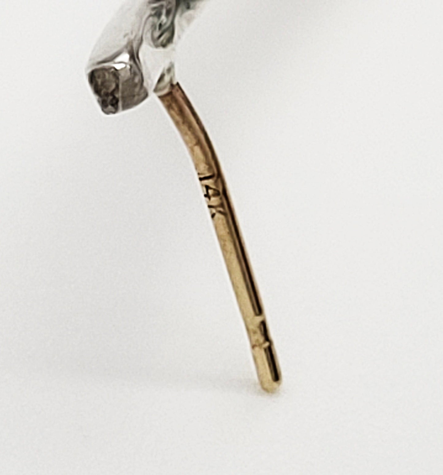 14k Jadeite Earrings Jewelry Superb Vintage Custom Estate 14K Gold Elongated Modernist Jadeite Earrings