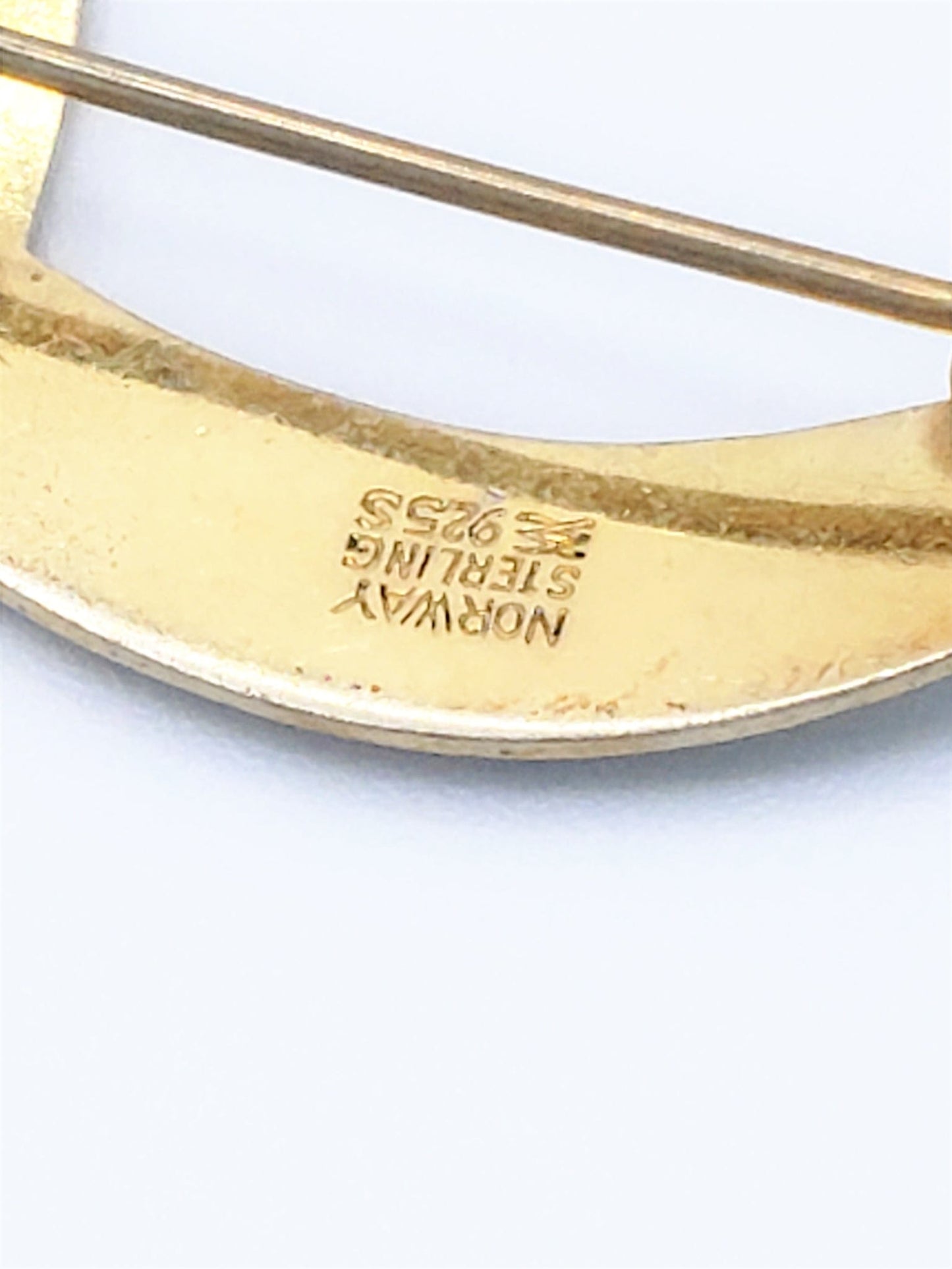 Aksel Holmsen Jewelry Aksel Holmsen Norway Sterling White Guilloche Enamel Art Deco Brooch Pin 1950s