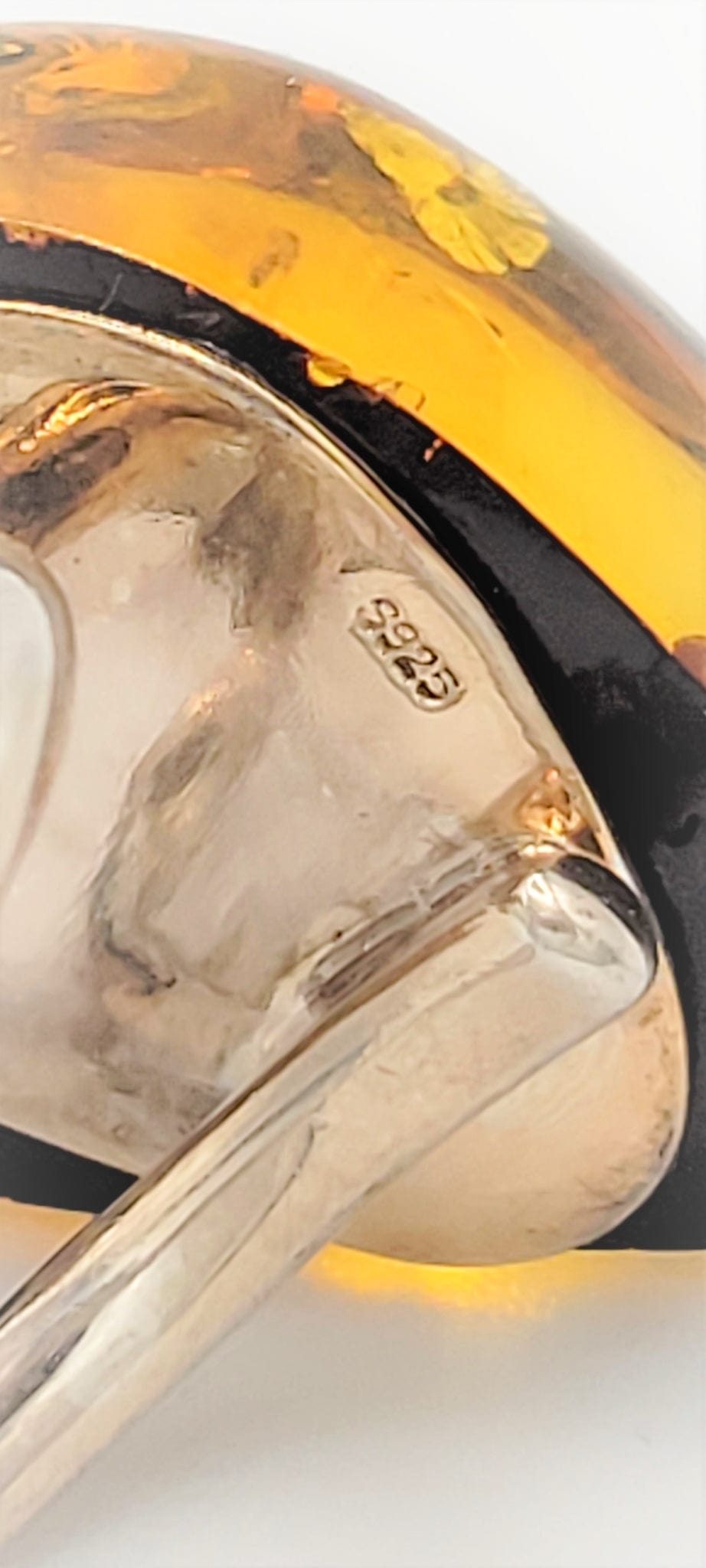 Amber Ring Jewelry Vintage Sterling Giant Modernist Pear Shaped Amber Cocktail Statement Ring