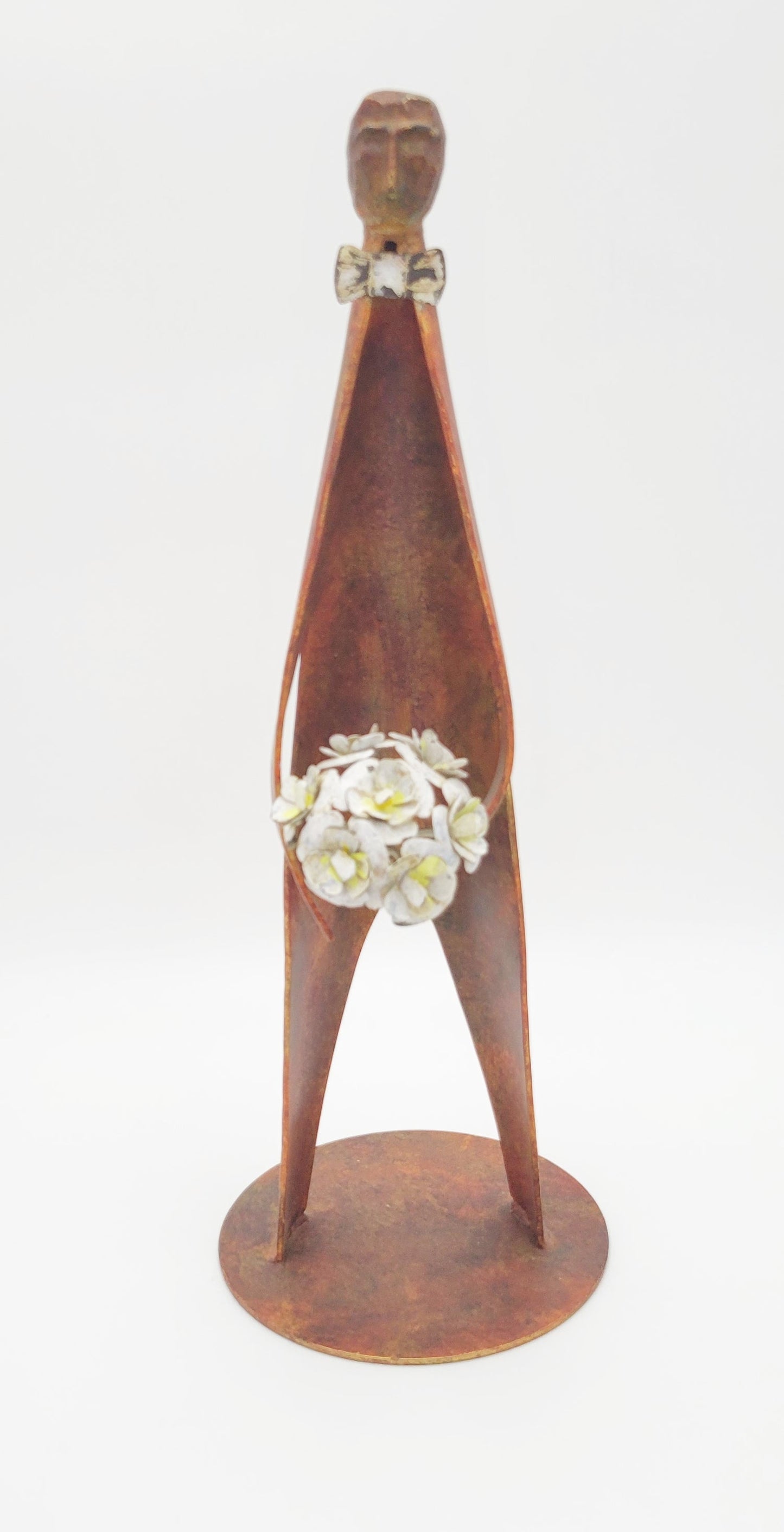 Austin Productions Sculpture Austin Productions Steel 1st Date Man with Flowers Sculpture