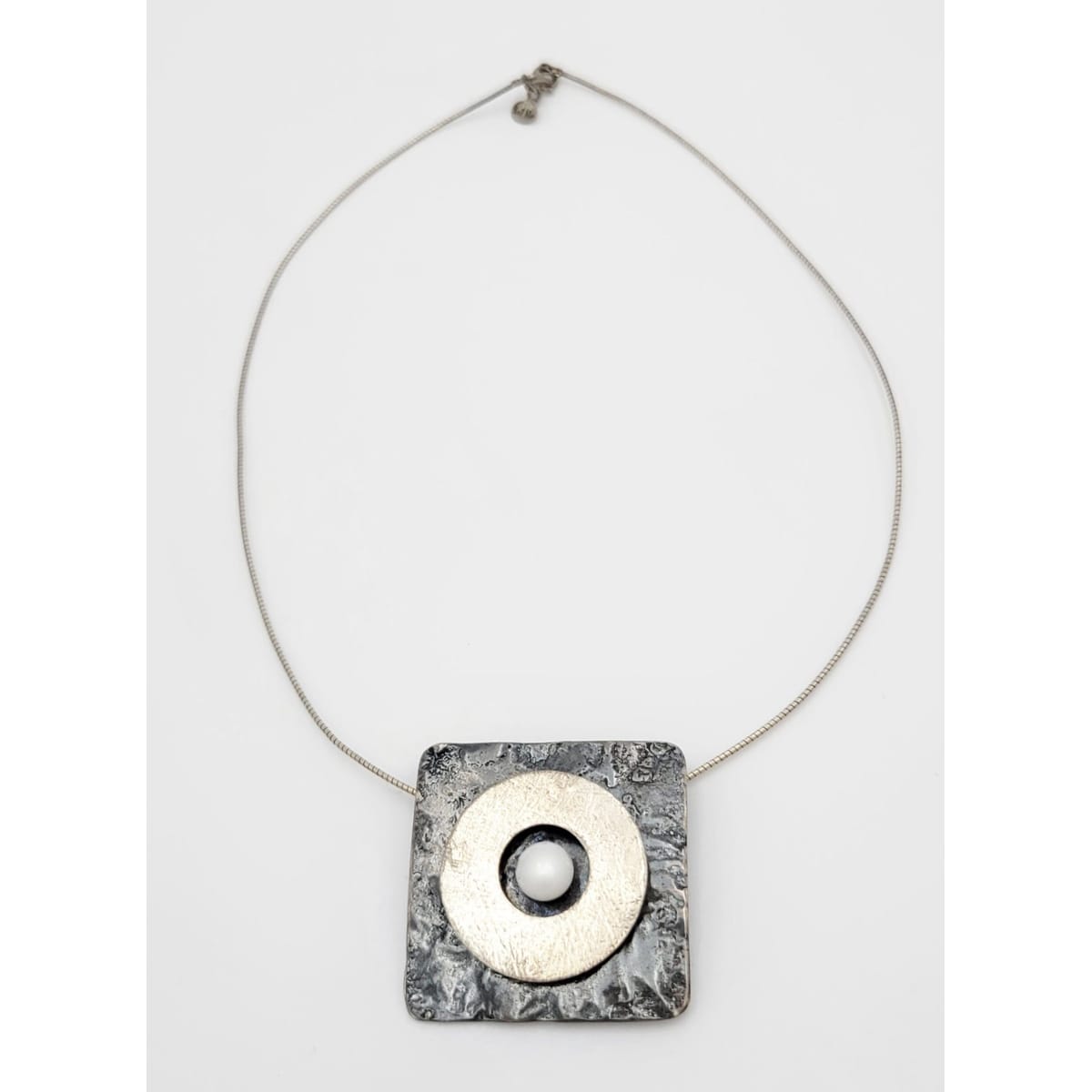 Beit Nir Jewelry Designer Beit Nir Modernist 3D Sterling & Pearl Statement Pendant Necklace
