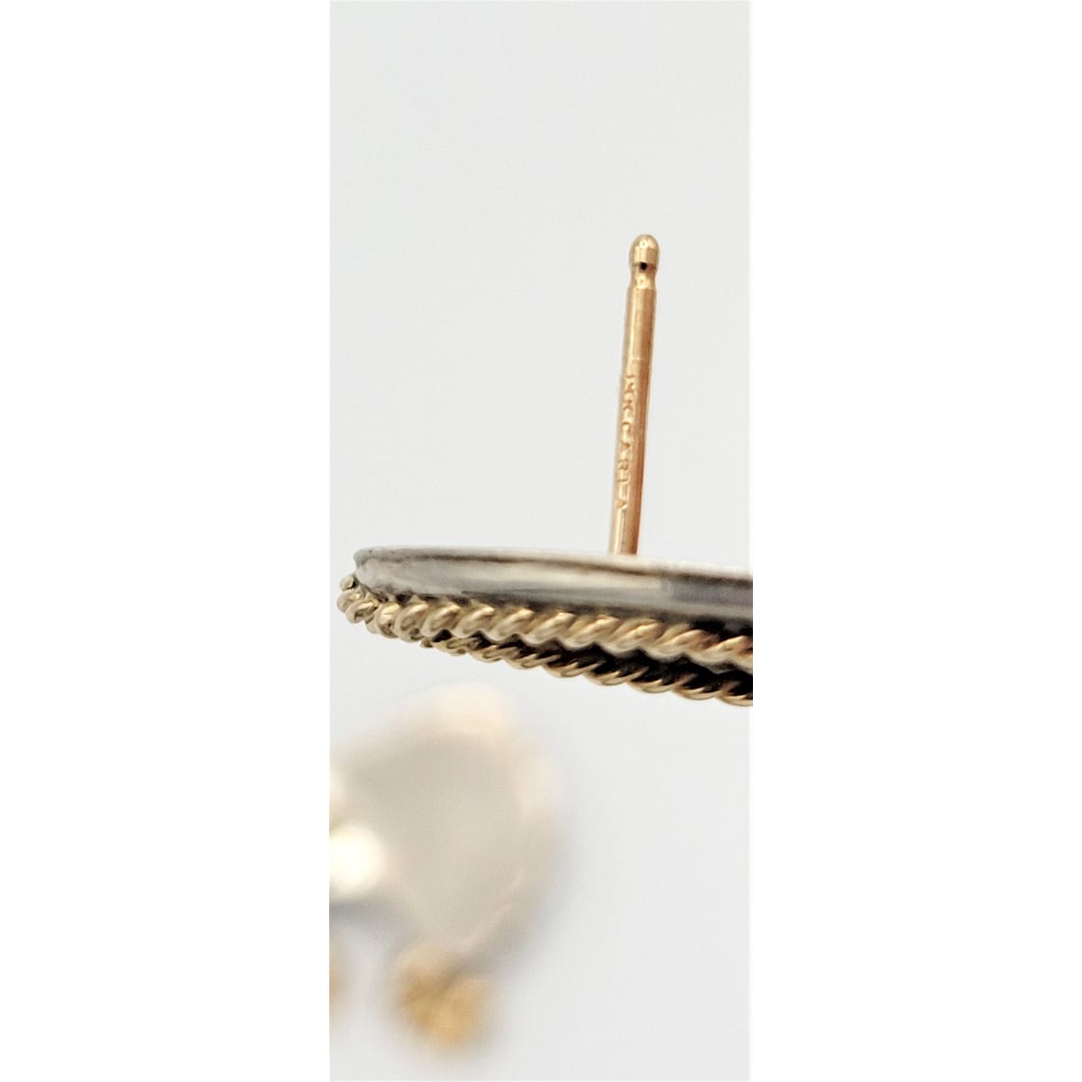 Carla Jewelry US Designer Carla Sterling & 14k Gold Abstract Modernist Pierced Earrings 1980s