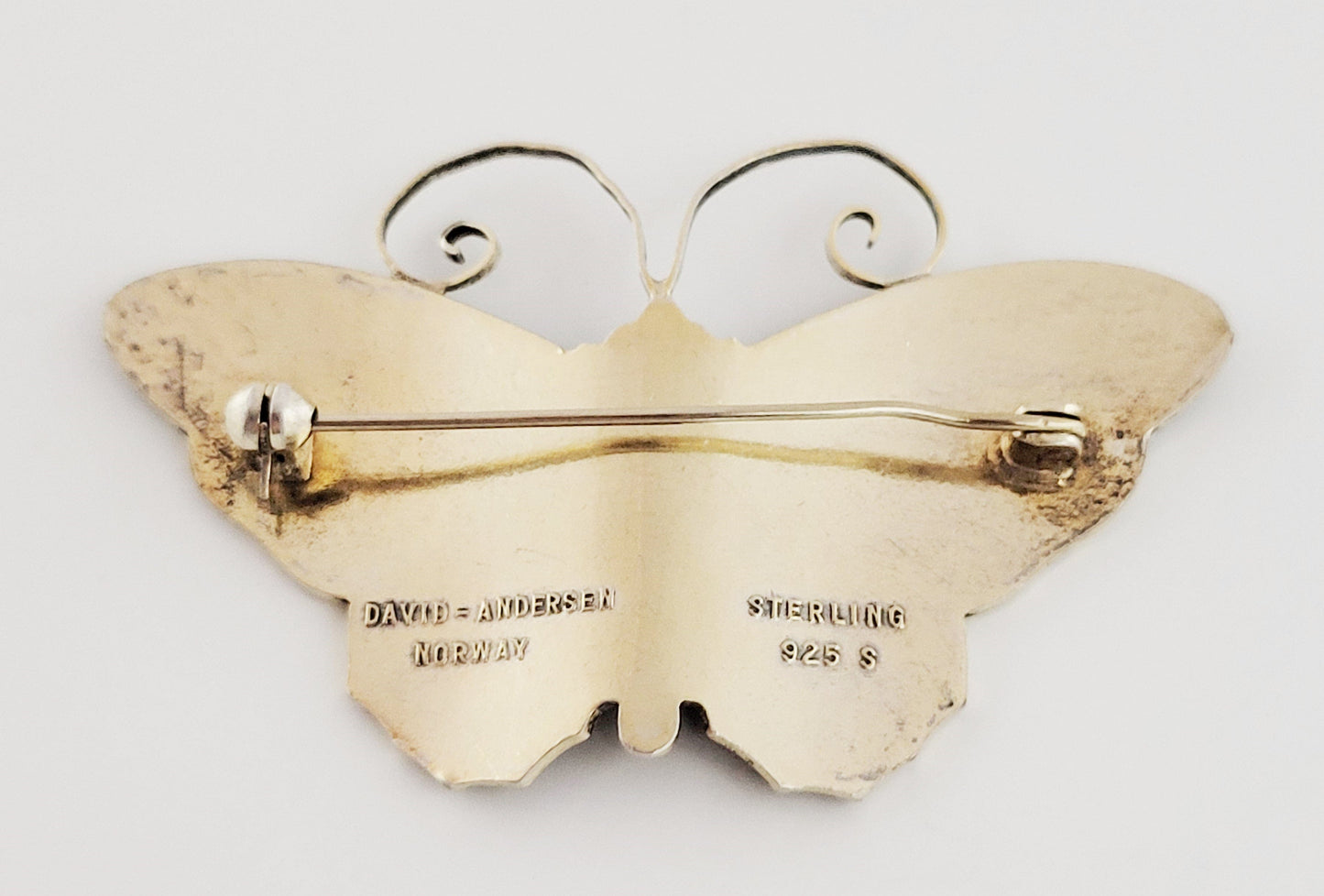 David Andersen Jewelry David Andersen Sterling Multi-Color Enamel LARGEST Butterfly Brooch 1940s