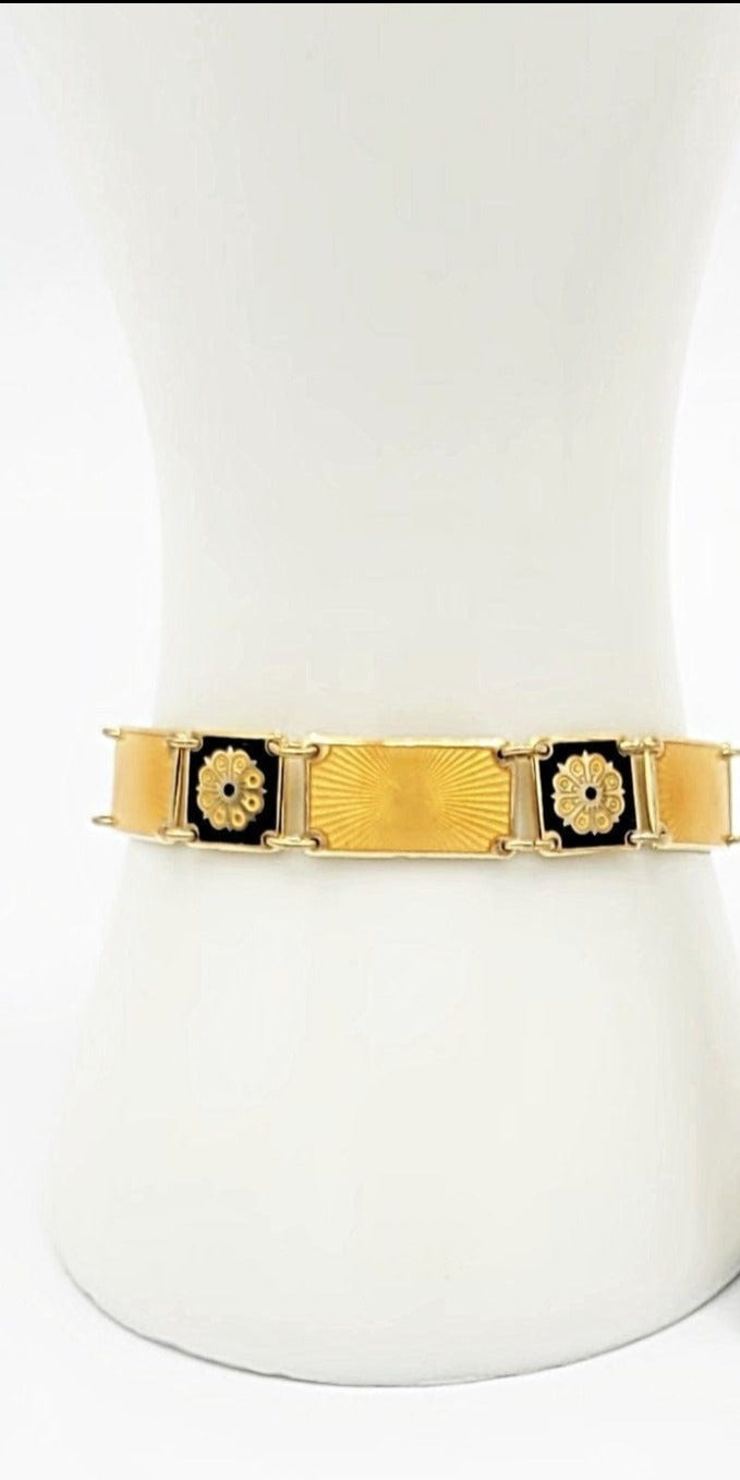 David Andersen Jewelry Rare David Andersen Sterling Enamel Art Deco Floral Bracelet Earrings Set 1940s