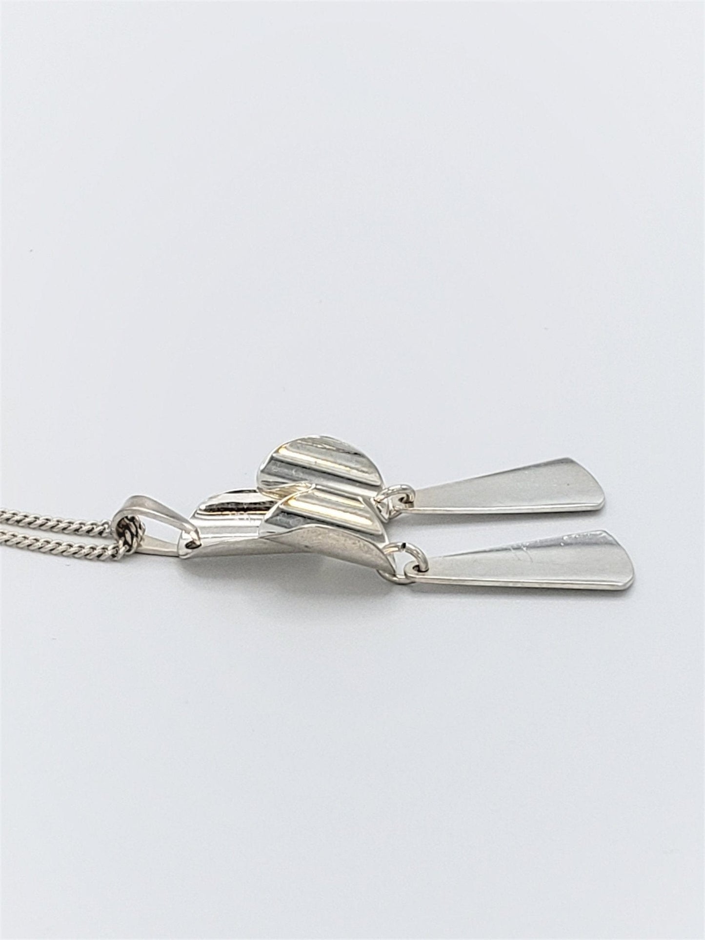 Vintage David Andersen 925 Sterling Modernist Viking Pendant Necklace - Trendy MCM Home