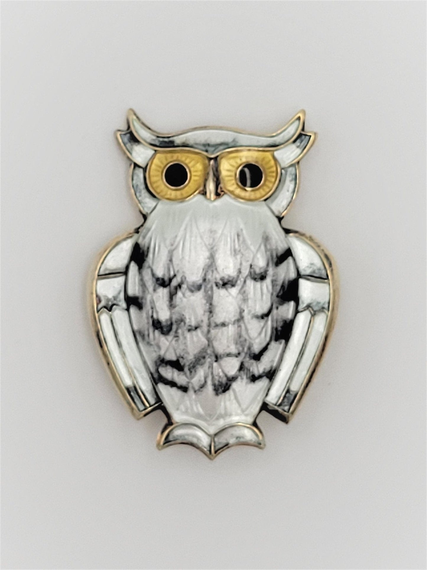 David Andersen Jewelry Vintage David Andersen Norway Sterling & Enamel Owl Brooch Pin Pendant