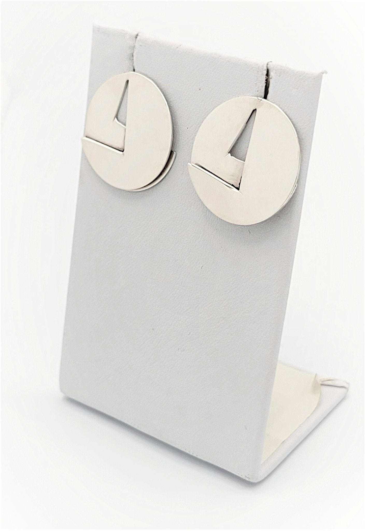 Dewitt Jewelry Vintage USA Designer Amanda Dewitt Sterling Silver Modernist Earrings Circa 1980s