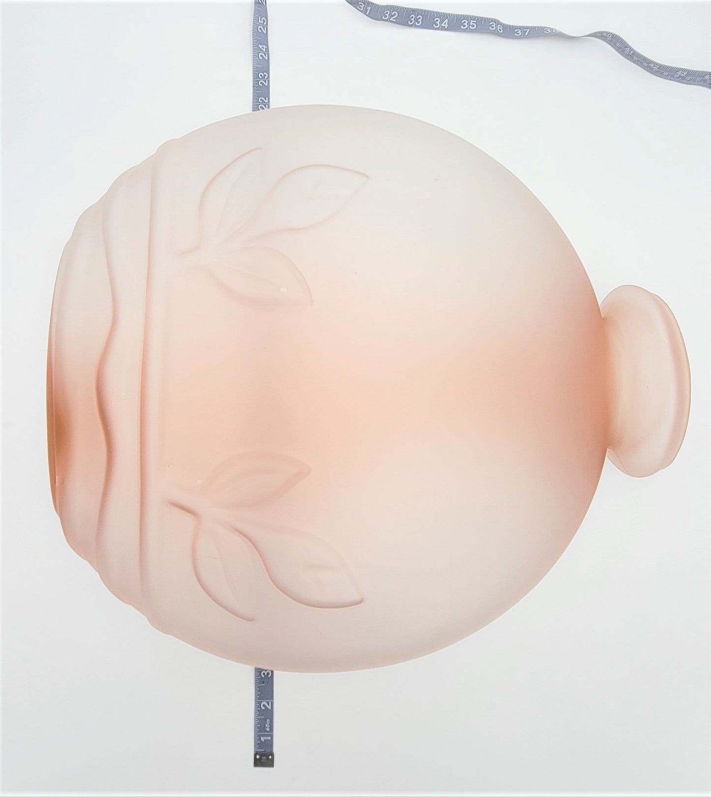 Dolbi Cashier Home Decor HUGE! Dolbi Cashier Art Deco Pink Satin Glass Vase Raised Floral Accents 1980s