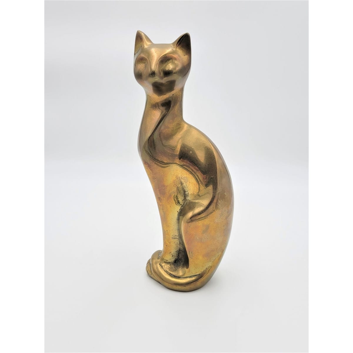 Dolbi Cashier Sculpture Dolbi Cashier Sculptural & Elegant Solid Brass TALL Standing Cat Sculpture Circa 1980