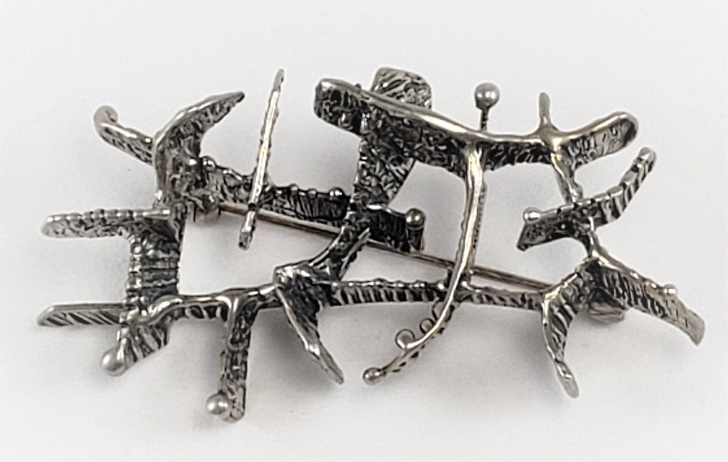 E + P Studio Norway Jewelry Norway Designer Studio E+P Sterling Abstract MOD Brutalist LARGE Brooch 1960s