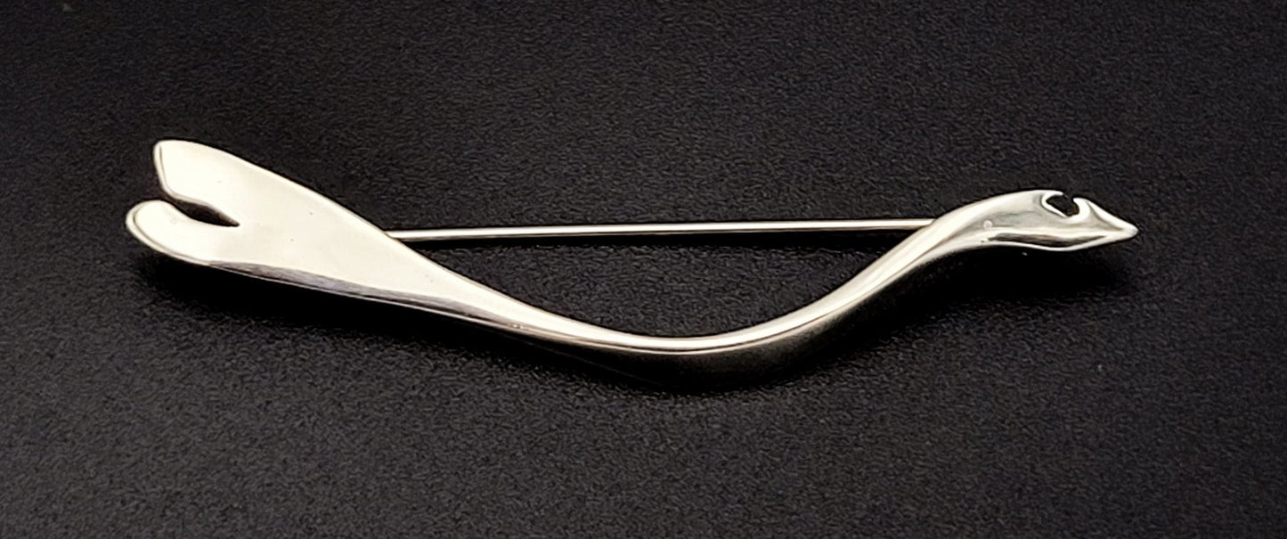 Ed Levin Jewelry Vintage Estate Ed Levin Abstract Modernist Bird in Flight Sterling Brooch Circa 1960s